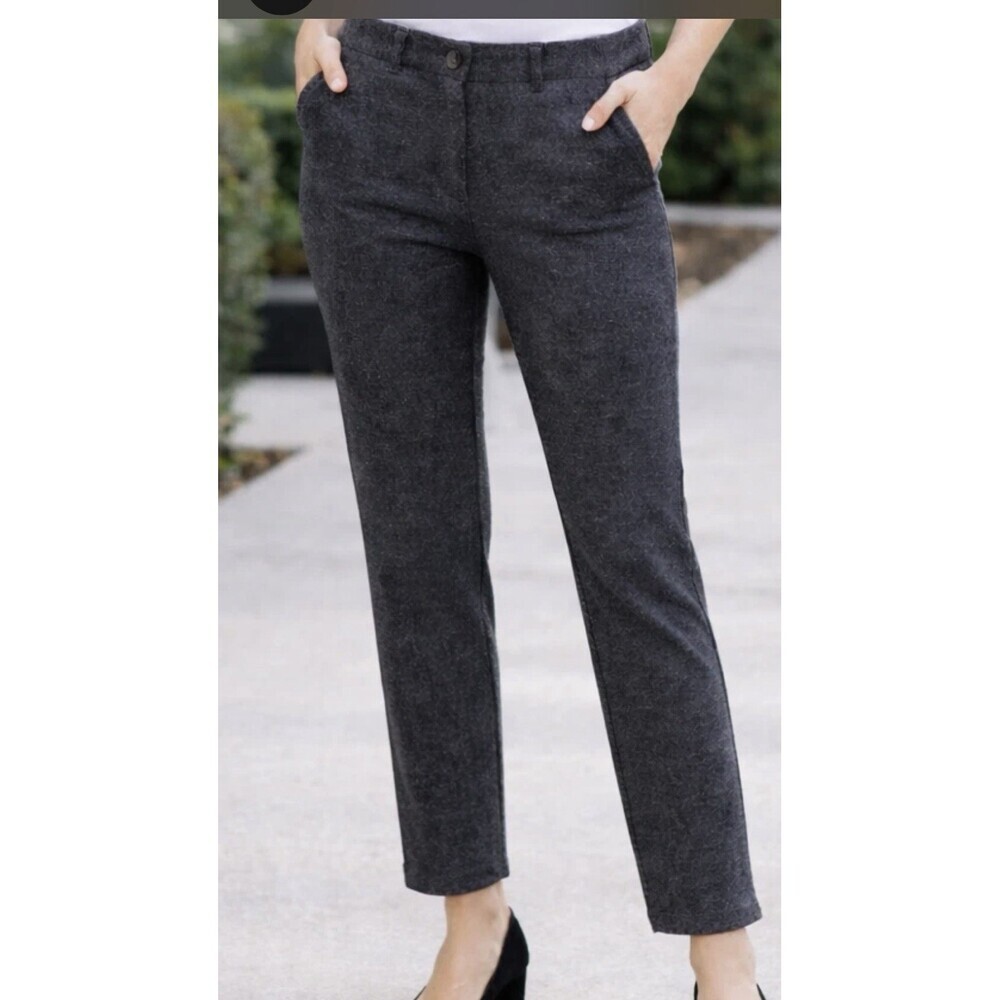 Max Studio Womens Slim Trousers Gray Stretch Mid Rise Ankle Pants XSmall